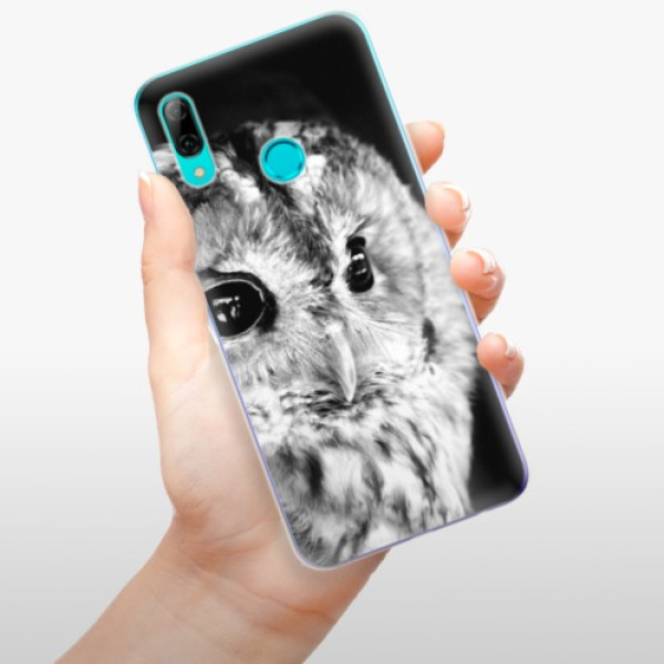 Odolné silikónové puzdro iSaprio - BW Owl - Huawei P Smart 2019