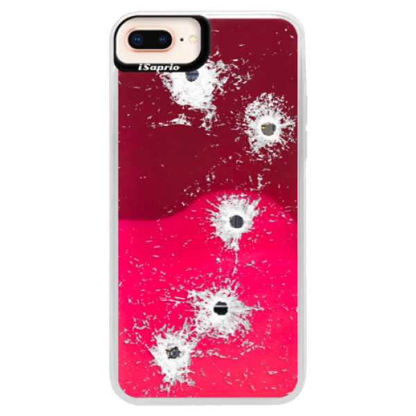 Neónové púzdro Pink iSaprio - Gunshots - iPhone 8 Plus