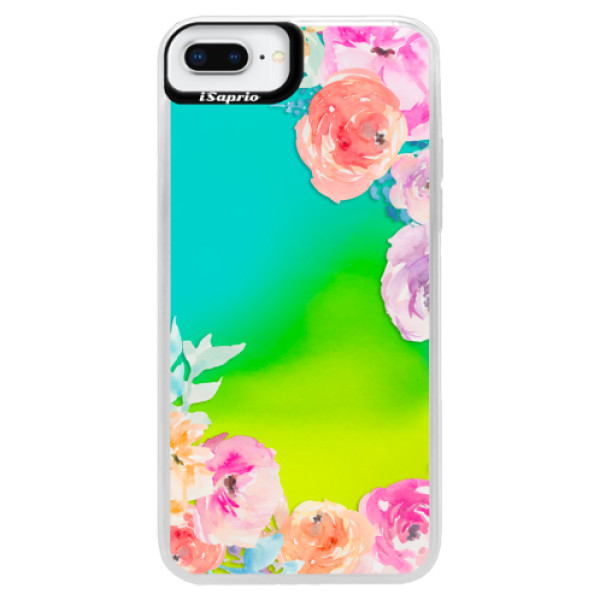 Neónové puzdro Blue iSaprio - Flower Brush - iPhone 8 Plus