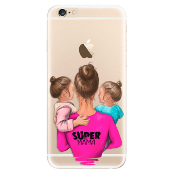 Odolné silikónové puzdro iSaprio - Super Mama - Two Girls - iPhone 6/6S