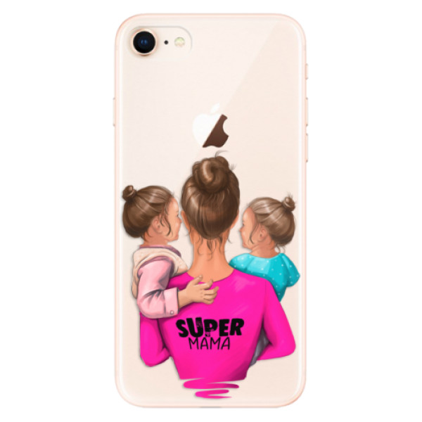 Odolné silikónové puzdro iSaprio - Super Mama - Two Girls - iPhone 8
