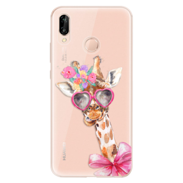 Odolné silikónové puzdro iSaprio - Lady Giraffe - Huawei P20 Lite