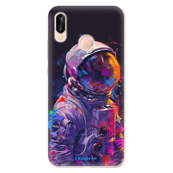 Odolné silikónové puzdro iSaprio - Neon Astronaut - Huawei P20 Lite