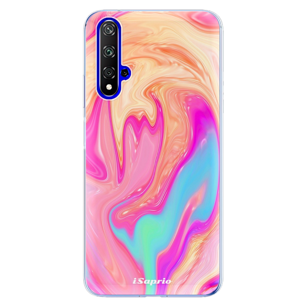 Odolné silikónové puzdro iSaprio - Orange Liquid - Huawei Honor 20