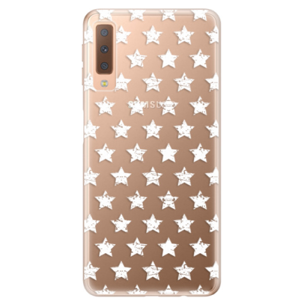 Odolné silikónové puzdro iSaprio - Stars Pattern - white - Samsung Galaxy A7 (2018)