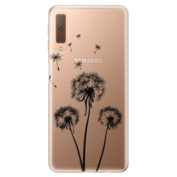 Odolné silikónové puzdro iSaprio - Three Dandelions - black - Samsung Galaxy A7 (2018)