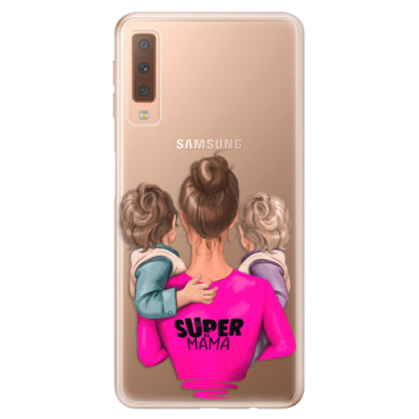 Odolné silikónové puzdro iSaprio - Super Mama - Two Boys - Samsung Galaxy A7 (2018)