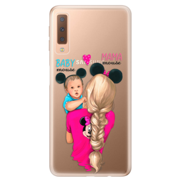 Odolné silikónové puzdro iSaprio - Mama Mouse Blonde and Boy - Samsung Galaxy A7 (2018)