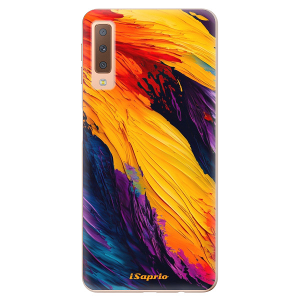 Odolné silikónové puzdro iSaprio - Orange Paint - Samsung Galaxy A7 (2018)