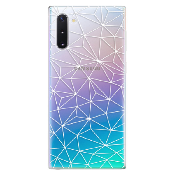Odolné silikónové puzdro iSaprio - Abstract Triangles 03 - white - Samsung Galaxy Note 10