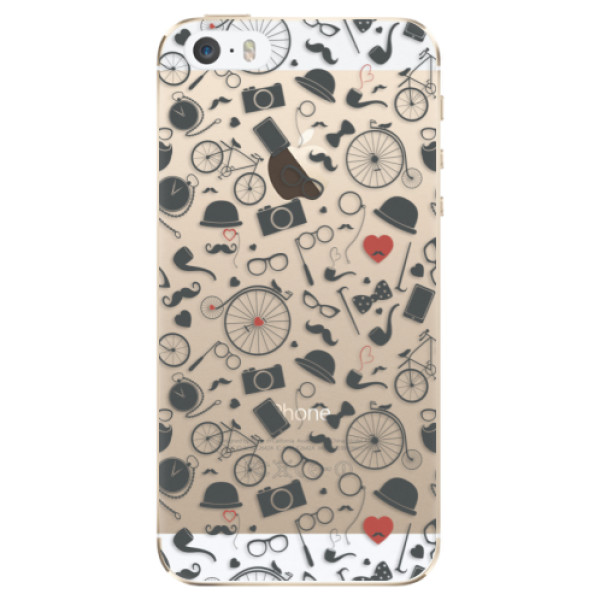 Odolné silikónové puzdro iSaprio - Vintage Pattern 01 - black - iPhone 5/5S/SE