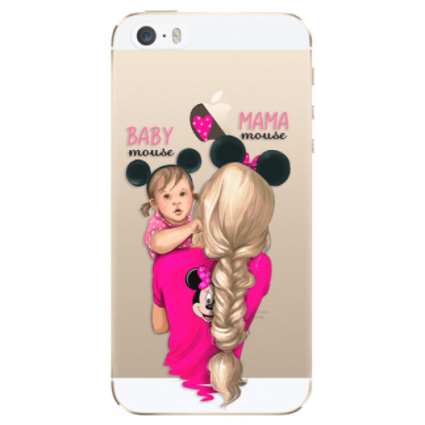 Odolné silikónové puzdro iSaprio - Mama Mouse Blond and Girl - iPhone 5/5S/SE