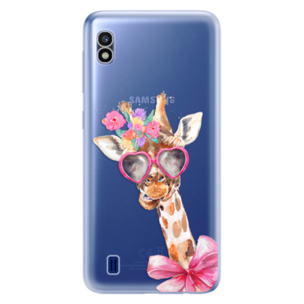 Odolné silikónové puzdro iSaprio - Lady Giraffe - Samsung Galaxy A10