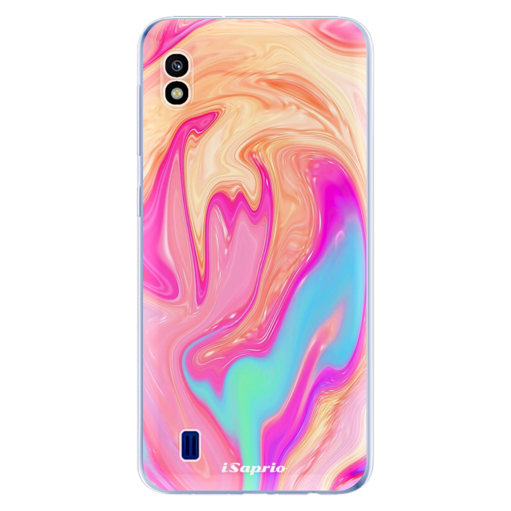 Odolné silikónové puzdro iSaprio - Orange Liquid - Samsung Galaxy A10