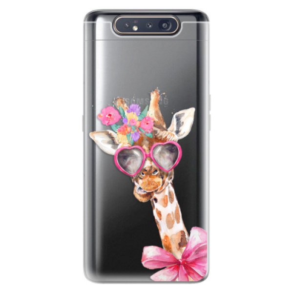Odolné silikónové puzdro iSaprio - Lady Giraffe - Samsung Galaxy A80