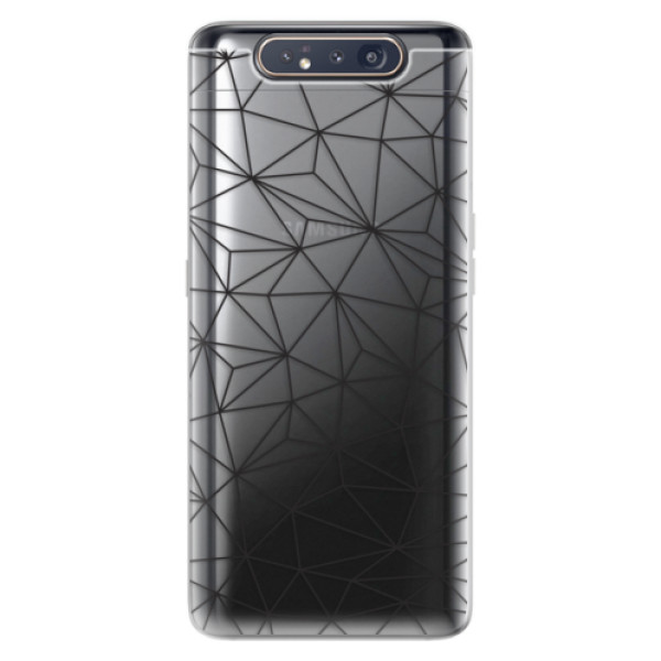 Odolné silikónové puzdro iSaprio - Abstract Triangles 03 - black - Samsung Galaxy A80