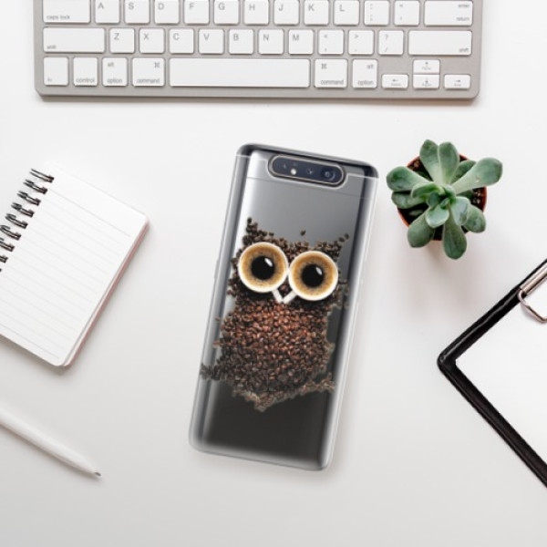 Odolné silikónové puzdro iSaprio - Owl And Coffee - Samsung Galaxy A80