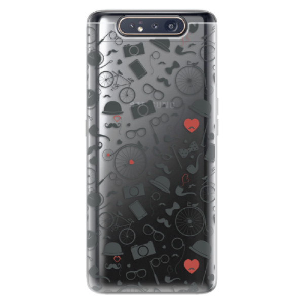 Odolné silikónové puzdro iSaprio - Vintage Pattern 01 - black - Samsung Galaxy A80