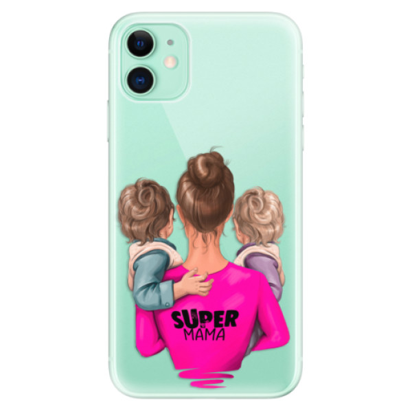 Odolné silikónové puzdro iSaprio - Super Mama - Two Boys - iPhone 11