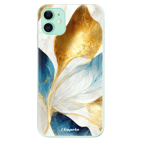 Odolné silikónové puzdro iSaprio - Blue Leaves - iPhone 11