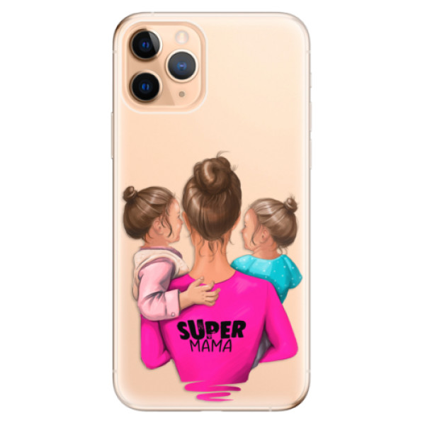 Odolné silikónové puzdro iSaprio - Super Mama - Two Girls - iPhone 11 Pro