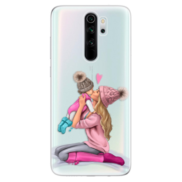 Odolné silikónové puzdro iSaprio - Kissing Mom - Blond and Girl - Xiaomi Redmi Note 8 Pro