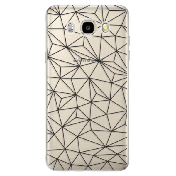 Odolné silikónové puzdro iSaprio - Abstract Triangles 03 - black - Samsung Galaxy J5 2016