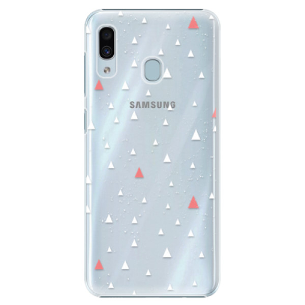 Plastové puzdro iSaprio - Abstract Triangles 02 - white - Samsung Galaxy A20