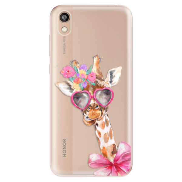 Odolné silikónové puzdro iSaprio - Lady Giraffe - Huawei Honor 8S