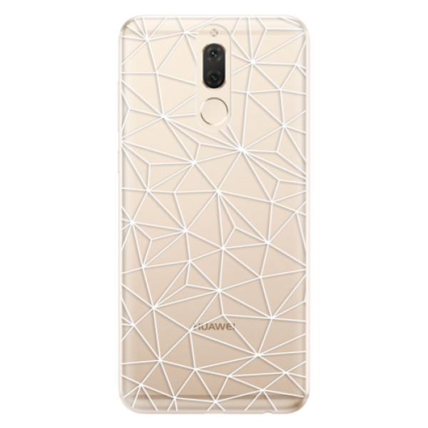 Odolné silikónové puzdro iSaprio - Abstract Triangles 03 - white - Huawei Mate 10 Lite