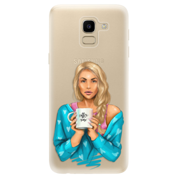 Odolné silikónové puzdro iSaprio - Coffe Now - Blond - Samsung Galaxy J6