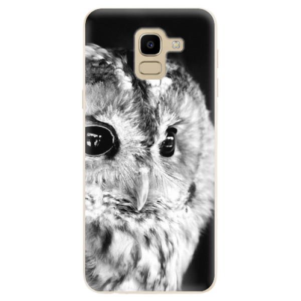 Odolné silikónové puzdro iSaprio - BW Owl - Samsung Galaxy J6