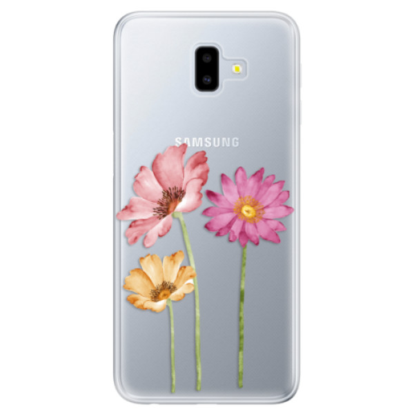 Odolné silikónové puzdro iSaprio - Three Flowers - Samsung Galaxy J6+
