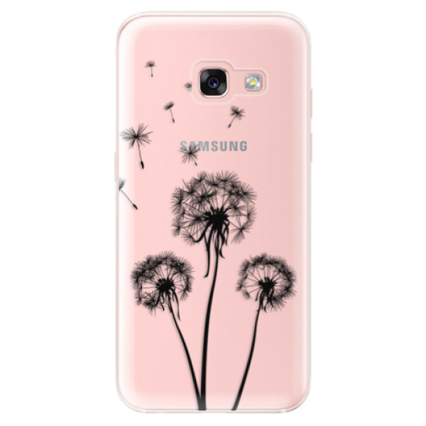 Odolné silikónové puzdro iSaprio - Three Dandelions - black - Samsung Galaxy A3 2017