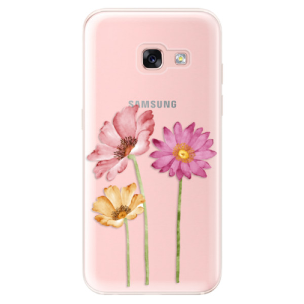 Odolné silikónové puzdro iSaprio - Three Flowers - Samsung Galaxy A3 2017