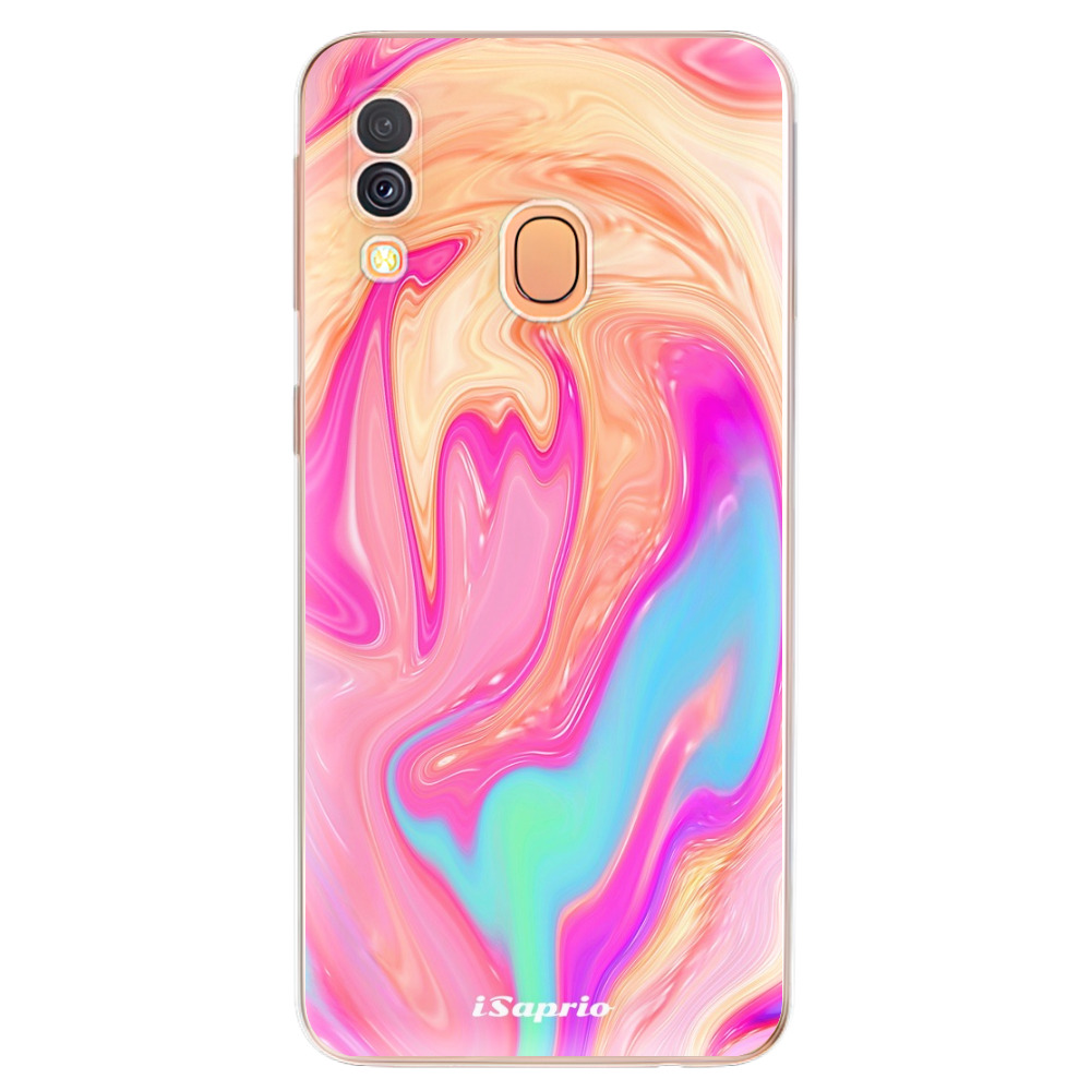 Odolné silikónové puzdro iSaprio - Orange Liquid - Samsung Galaxy A40