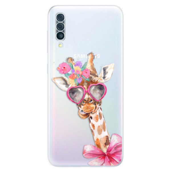 Odolné silikónové puzdro iSaprio - Lady Giraffe - Samsung Galaxy A50