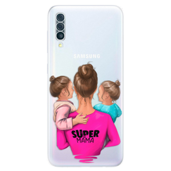 Odolné silikónové puzdro iSaprio - Super Mama - Two Girls - Samsung Galaxy A50