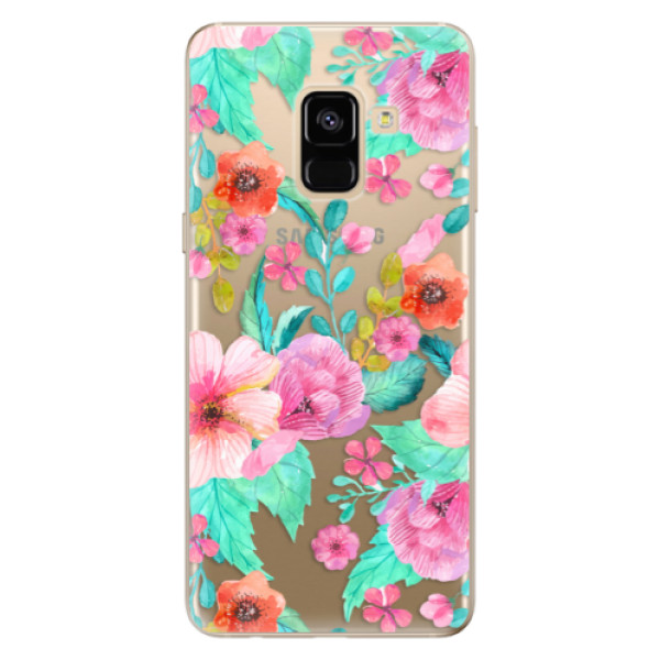 Odolné silikónové puzdro iSaprio - Flower Pattern 01 - Samsung Galaxy A8 2018