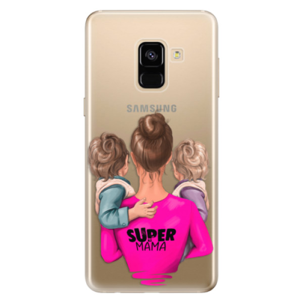Odolné silikónové puzdro iSaprio - Super Mama - Two Boys - Samsung Galaxy A8 2018