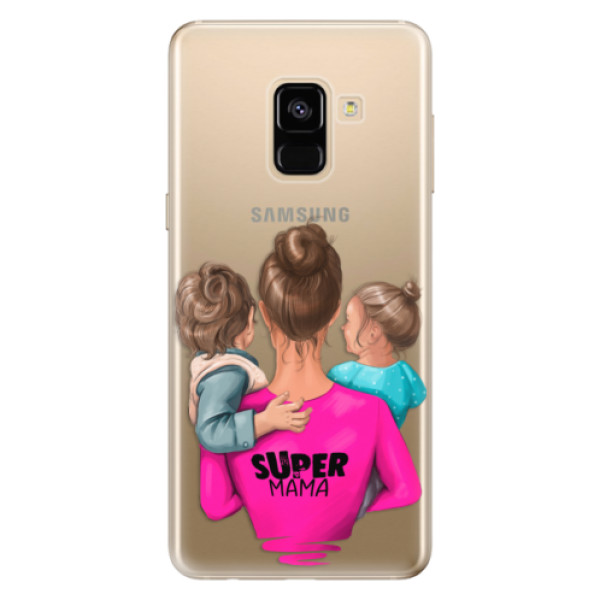 Odolné silikónové puzdro iSaprio - Super Mama - Boy and Girl - Samsung Galaxy A8 2018