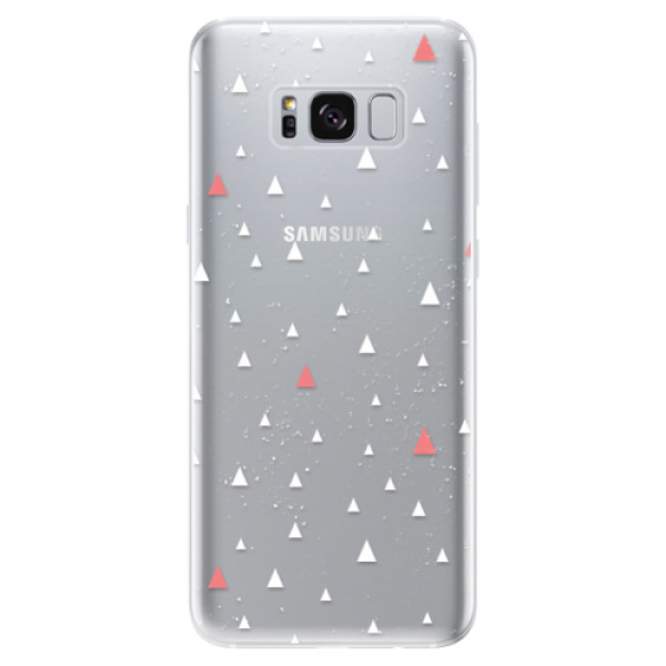 Odolné silikónové puzdro iSaprio - Abstract Triangles 02 - white - Samsung Galaxy S8