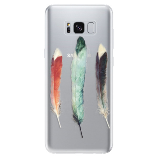 Odolné silikónové puzdro iSaprio - Three Feathers - Samsung Galaxy S8