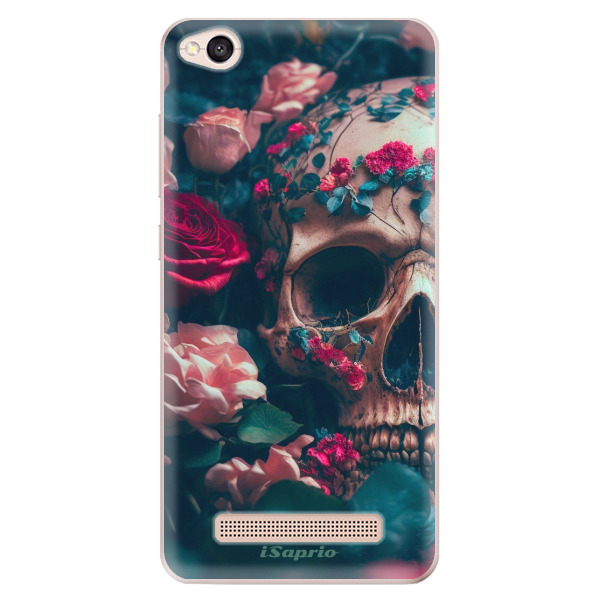 Odolné silikónové puzdro iSaprio - Skull in Roses - Xiaomi Redmi 4A