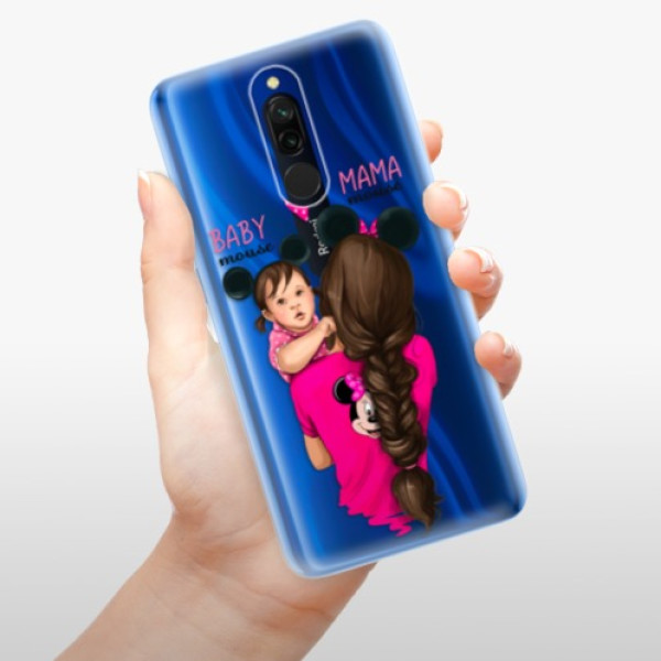 Odolné silikónové puzdro iSaprio - Mama Mouse Brunette and Girl - Xiaomi Redmi 8