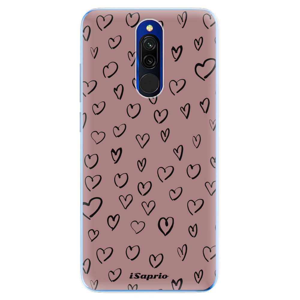 Odolné silikónové puzdro iSaprio - Heart Dark - Xiaomi Redmi 8