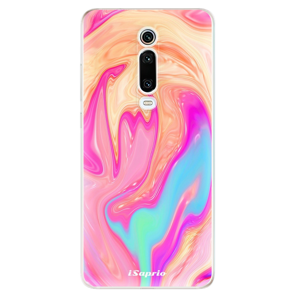 Odolné silikónové puzdro iSaprio - Orange Liquid - Xiaomi Mi 9T Pro