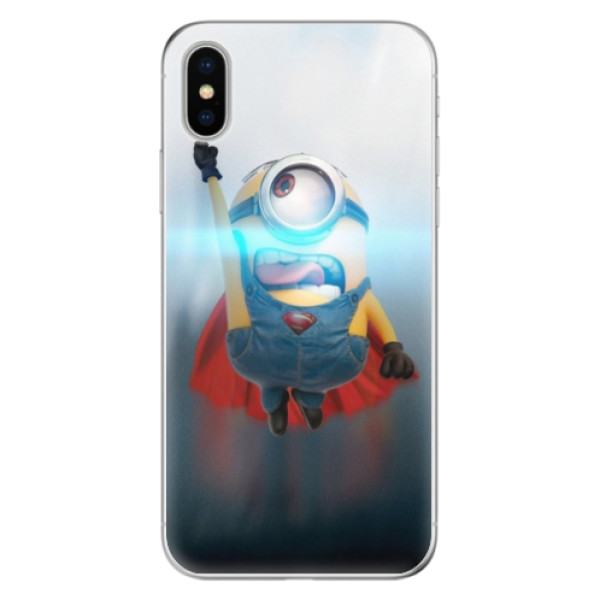 Odolné silikónové puzdro iSaprio - Mimons Superman 02 - iPhone X