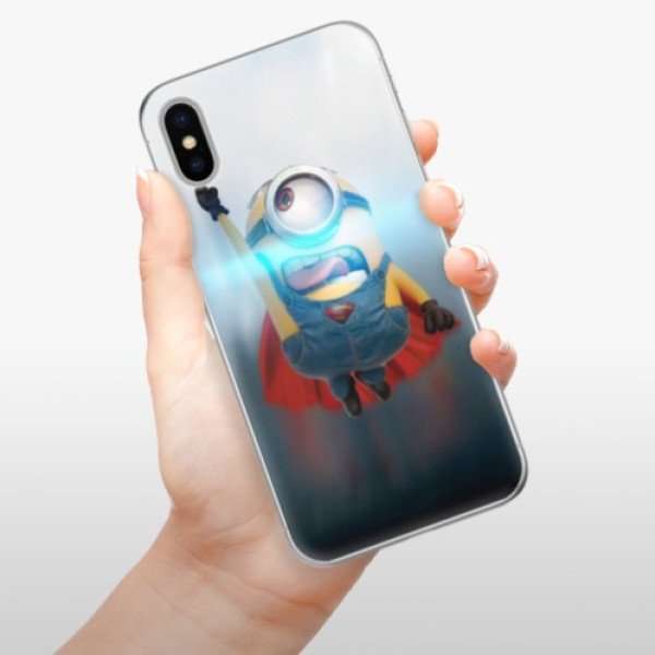 Odolné silikónové puzdro iSaprio - Mimons Superman 02 - iPhone X