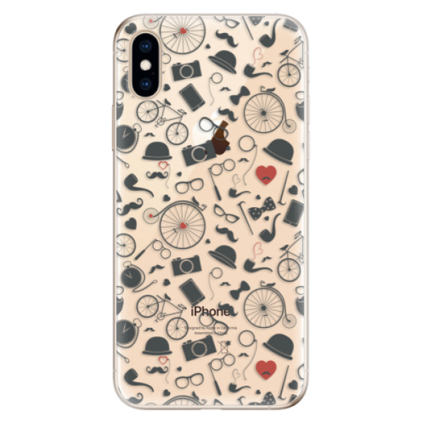 Odolné silikónové puzdro iSaprio - Vintage Pattern 01 - black - iPhone XS